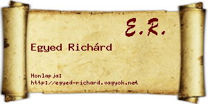 Egyed Richárd névjegykártya